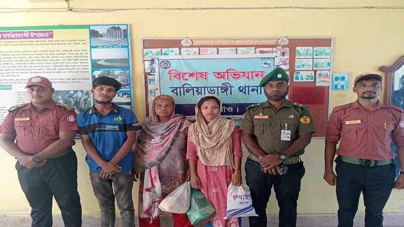 অচেতন উদ্ধার হওয়া মিলিকে মায়ের কোলে ফেরালেন আনসার কমান্ডার আবুল কালাম